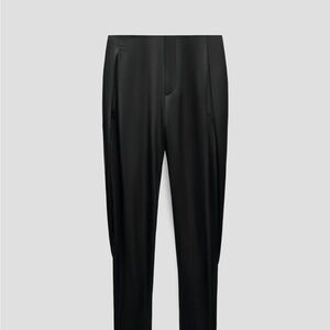 Elegant Black Satin Women’s Pants